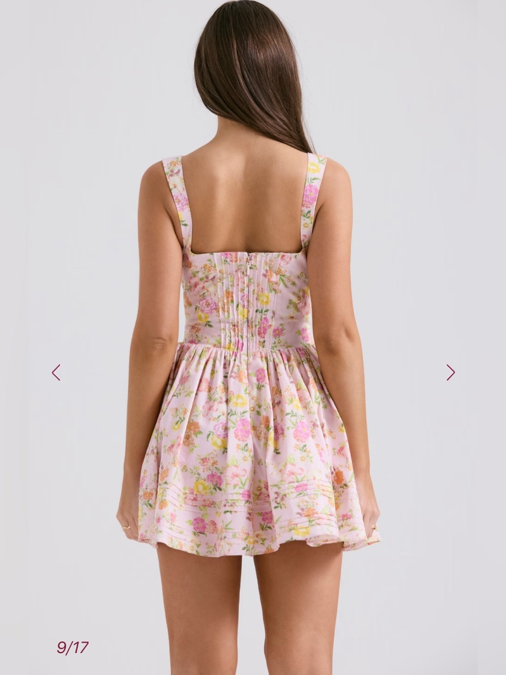 NWT HOUSE OF CB NATASSIA - Pink Meadow Cotton Mini Dress Size XS Longer length - Picture 8 of 16
